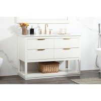 48 Inch Single Bathroom Vanity In White