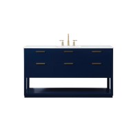 60 Inch Single Bathroom Vanity In Blue