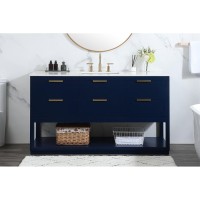 60 Inch Single Bathroom Vanity In Blue