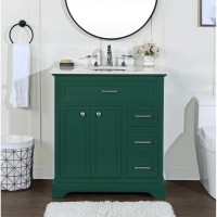 32 Inch Single Bathroom Vanity In Green