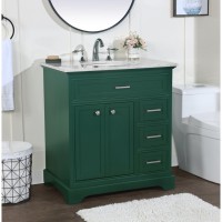 32 Inch Single Bathroom Vanity In Green