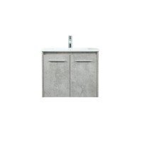 24 Inch Single Bathroom Vanity In Concrete Grey