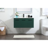 40 Inch Single Bathroom Vanity In Green