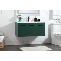 40 Inch Single Bathroom Vanity In Green