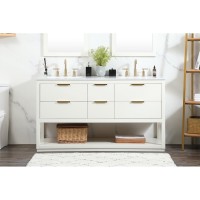 60 Inch Single Bathroom Vanity In White