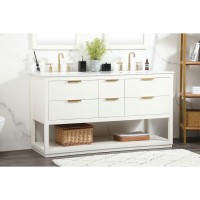 60 Inch Single Bathroom Vanity In White