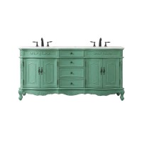 72 Inch Double Bathroom Vanity In Vintage Mint