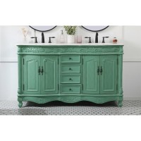 60 Inch Double Bathroom Vanity In Vintage Mint