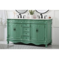 60 Inch Double Bathroom Vanity In Vintage Mint