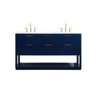 60 Inch Single Bathroom Vanity In Blue