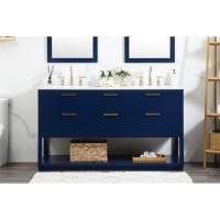 60 Inch Single Bathroom Vanity In Blue