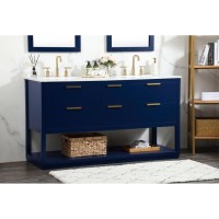 60 Inch Single Bathroom Vanity In Blue