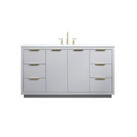 60 Inch Single Bathroom Vanity In Grey