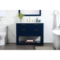 42 Inch Single Bathroom Vanity In Blue