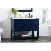 42 Inch Single Bathroom Vanity In Blue