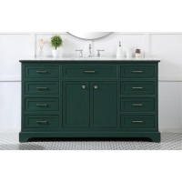 60 Inch Single Bathroom Vanity In Green