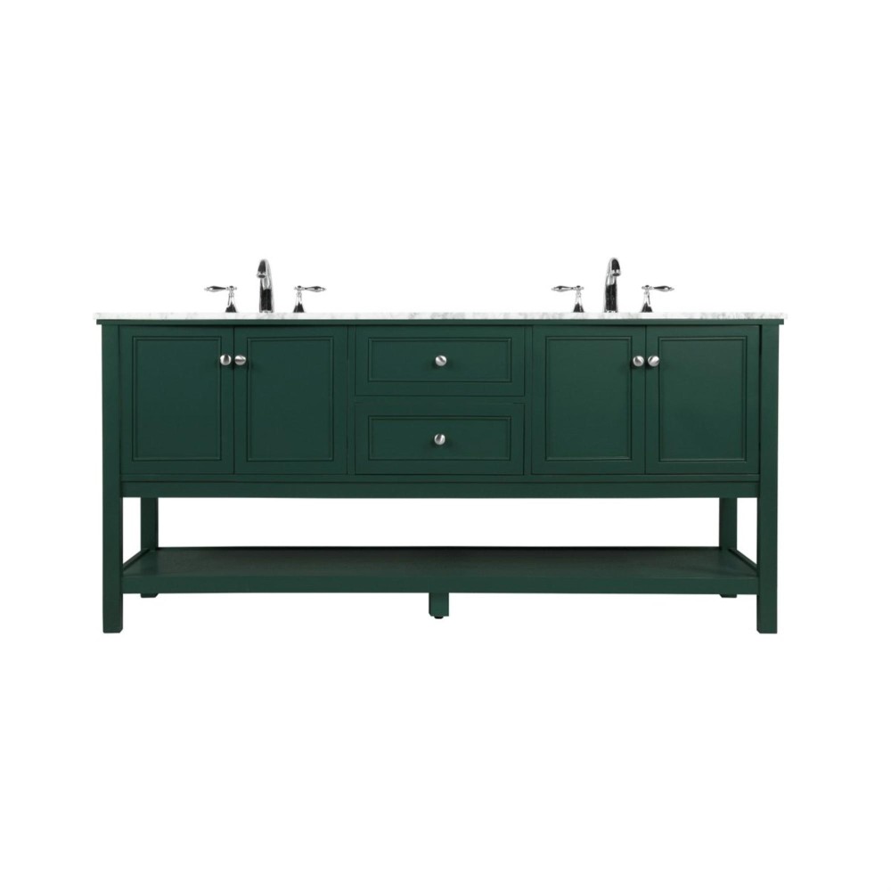 72 Inch Double Bathroom Vanity In Green