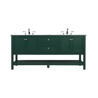 72 Inch Double Bathroom Vanity In Green