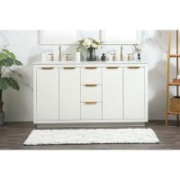 60 Inch Double Bathroom Vanity In White