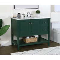 42 Inch Single Bathroom Vanity In Green