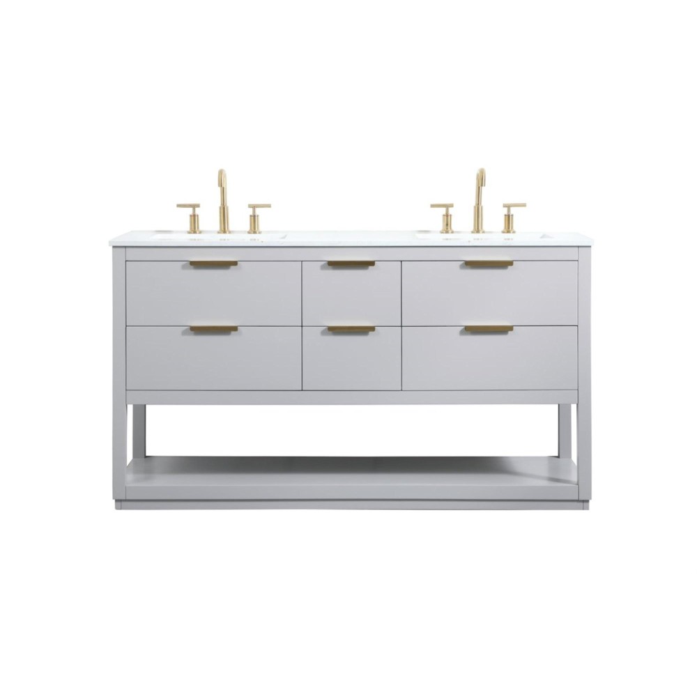 60 Inch Single Bathroom Vanity In Grey