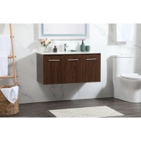 40 Inch Single Bathroom Vanity In Walnut