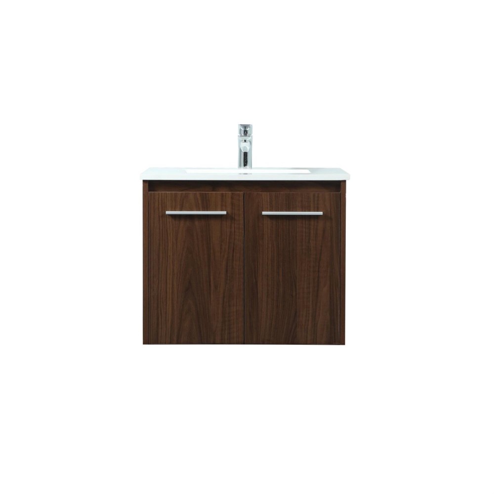 24 Inch Single Bathroom Vanity In Walnut