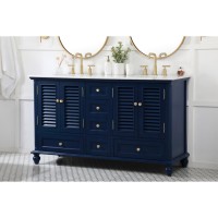 60 Inch Double Bathroom Vanity In Blue