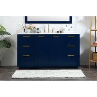 60 Inch Single Bathroom Vanity In Blue