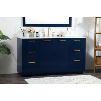 60 Inch Single Bathroom Vanity In Blue