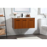 40 Inch Single Bathroom Vanity In Teak