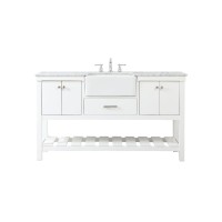 60 Inch Single Bathroom Vanity In White