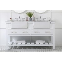 60 Inch Double Bathroom Vanity In White