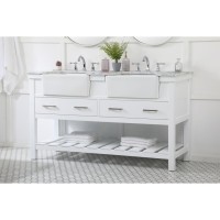 60 Inch Double Bathroom Vanity In White