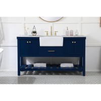 60 Inch Single Bathroom Vanity In Blue