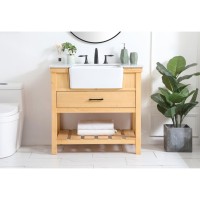 36 Inch Single Bathroom Vanity In Natural Wood