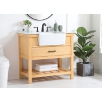 36 Inch Single Bathroom Vanity In Natural Wood