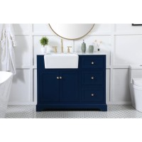 42 Inch Single Bathroom Vanity In Blue