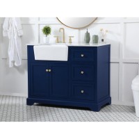 42 Inch Single Bathroom Vanity In Blue