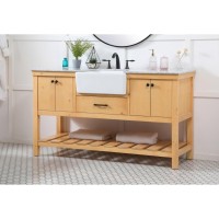 60 Inch Single Bathroom Vanity In Natural Wood