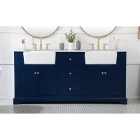 72 Inch Double Bathroom Vanity In Blue
