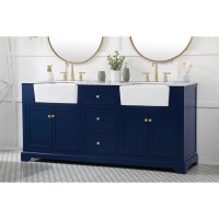 72 Inch Double Bathroom Vanity In Blue