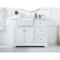 42 Inch Single Bathroom Vanity In White