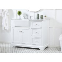 42 Inch Single Bathroom Vanity In White