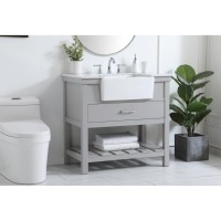 36 Inch Single Bathroom Vanity In Grey