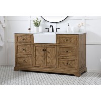 60 Inch Single Bathroom Vanity In Driftwood