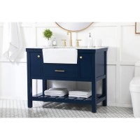 42 Inch Single Bathroom Vanity In Blue