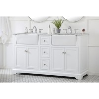 60 Inch Double Bathroom Vanity In White