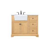 42 Inch Single Bathroom Vanity In Natural Wood