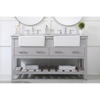 60 Inch Double Bathroom Vanity In Grey